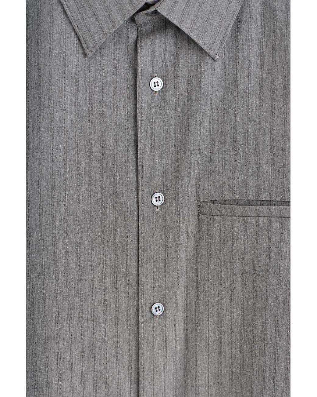 COS Gray Striped Cotton Shirt for men