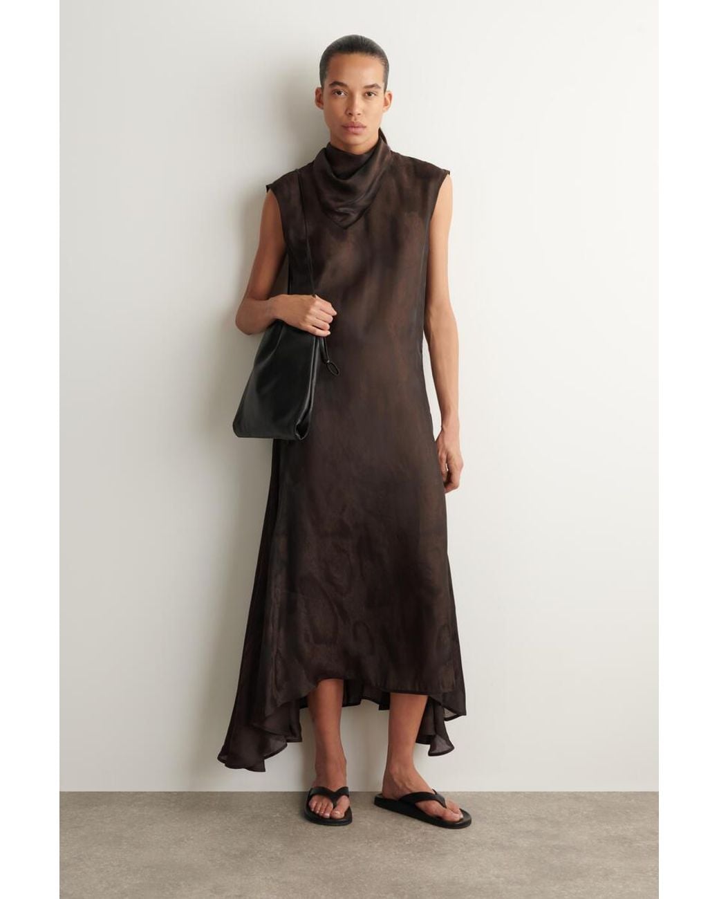 COS Brown Animal-Jacquard Neck Scarf