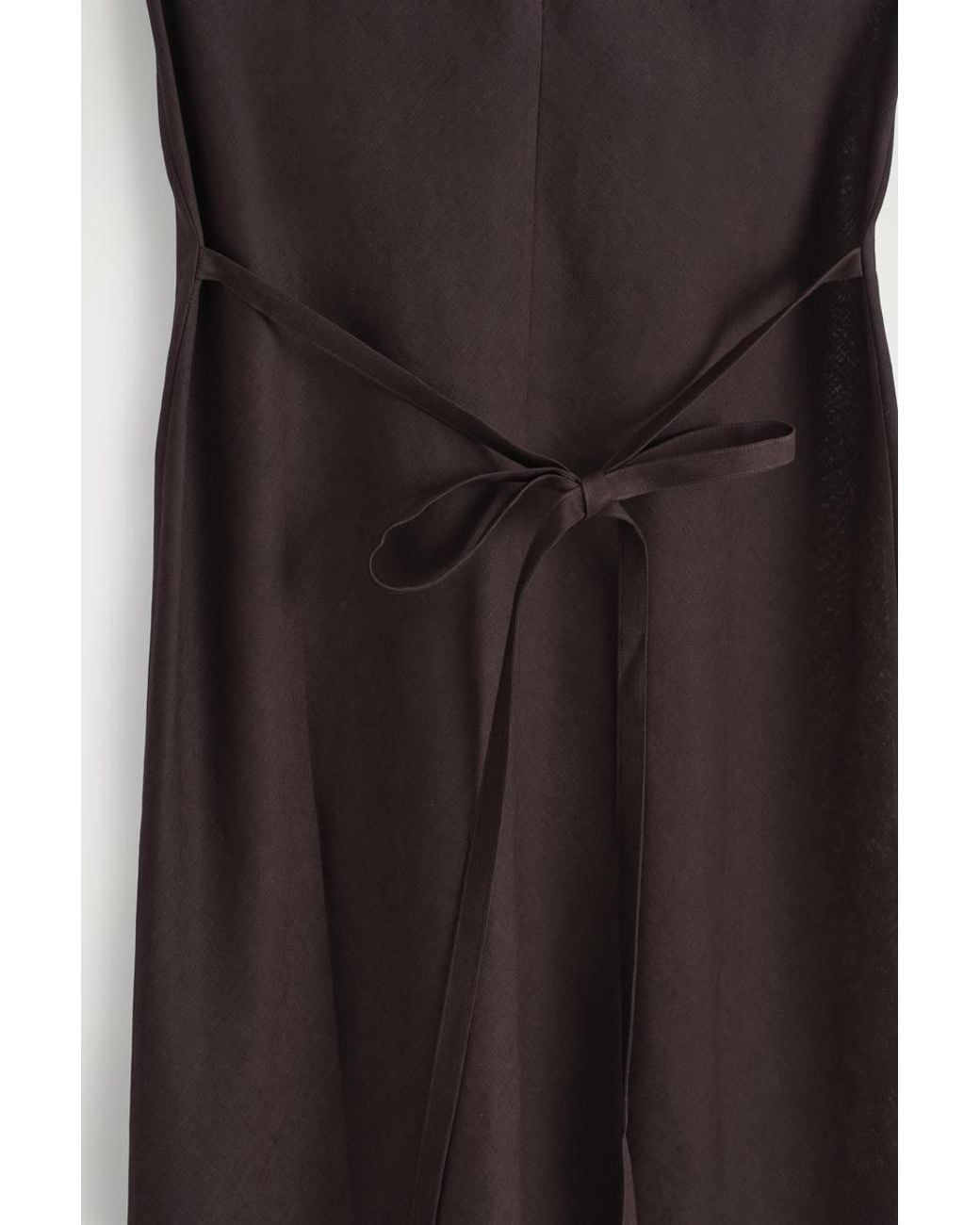 COS Bias-Cut Linen-Blend Midi Dress in Black | Lyst
