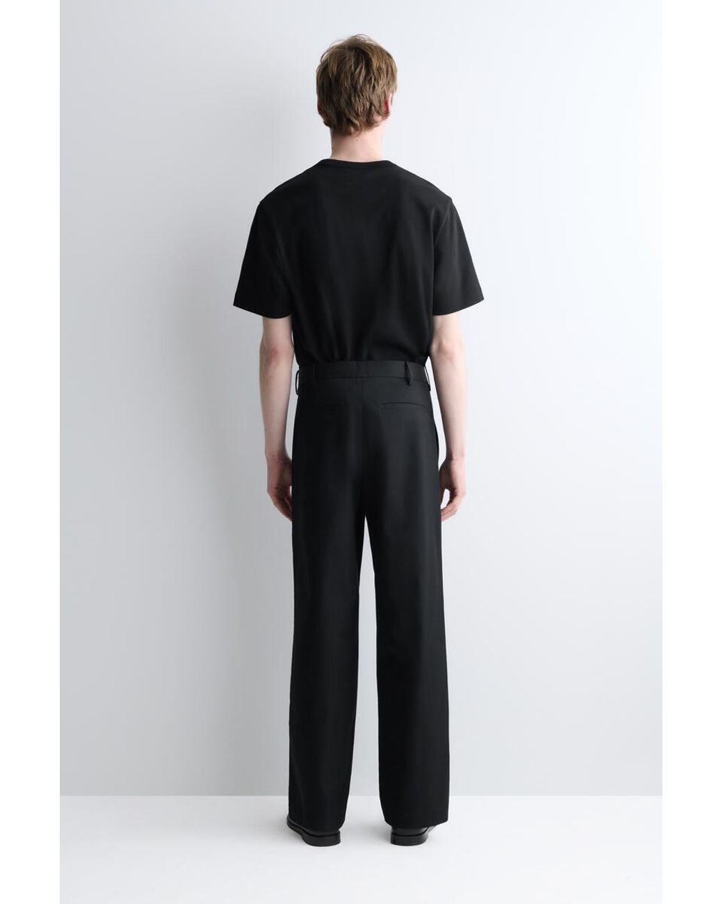 COS Black Cotton Relaxed-Fit Wide-Leg Chinos for men