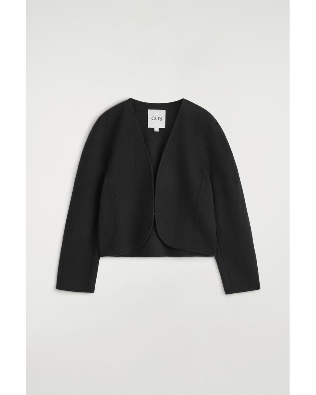 COS Black Cropped Double-Faced Wool-Blend Blazer
