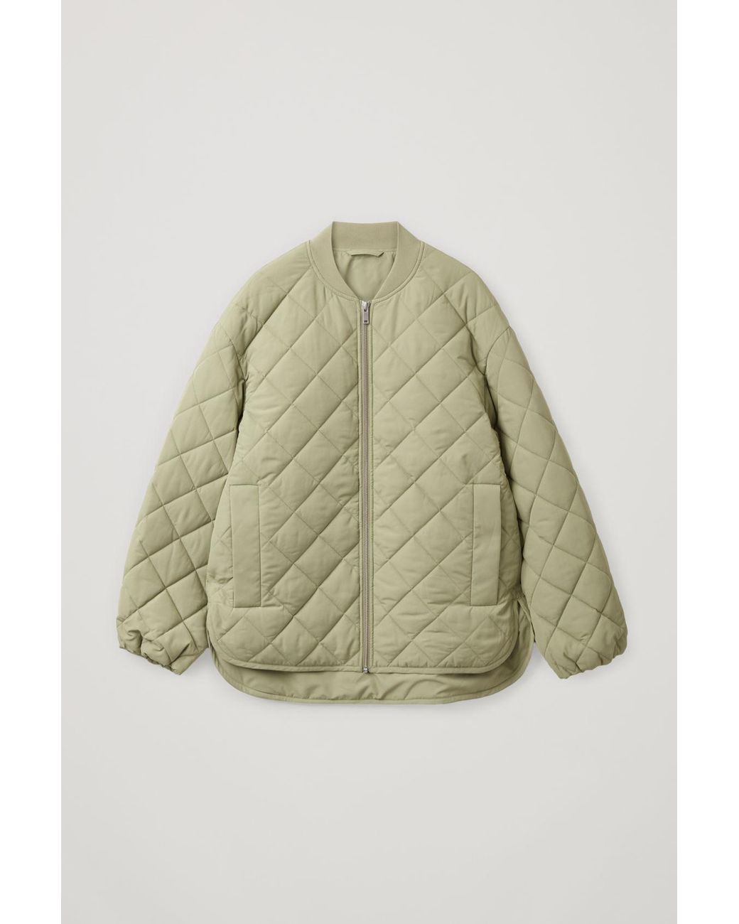 COS Synthetic Quilted Padded Jacket in Green Lyst