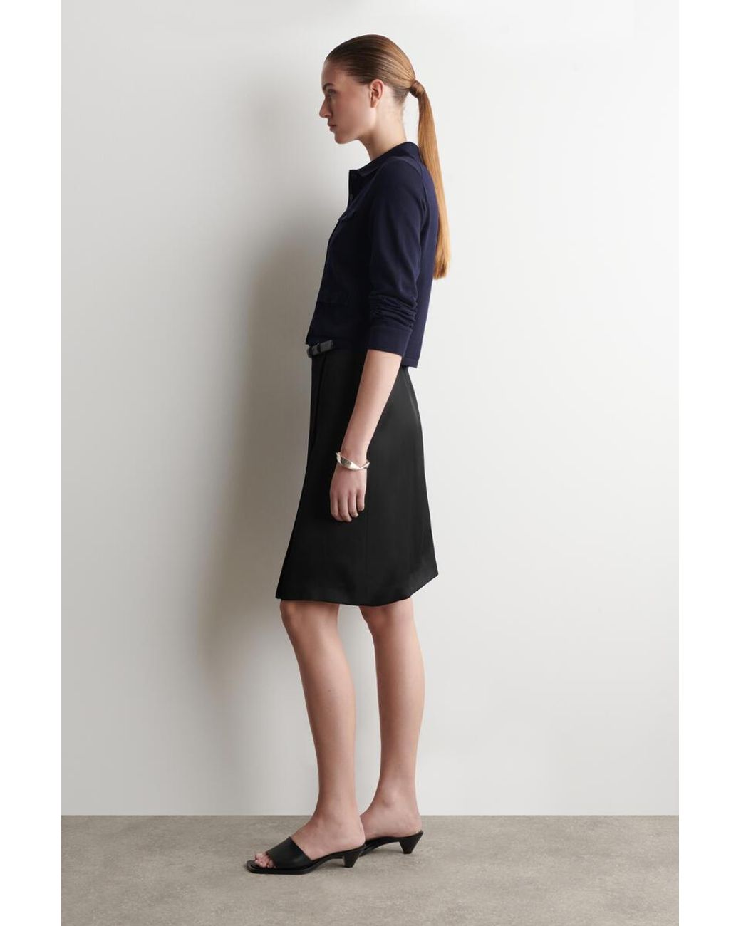 COS Blue Knitted Cotton Cardigan With Pocket Detail