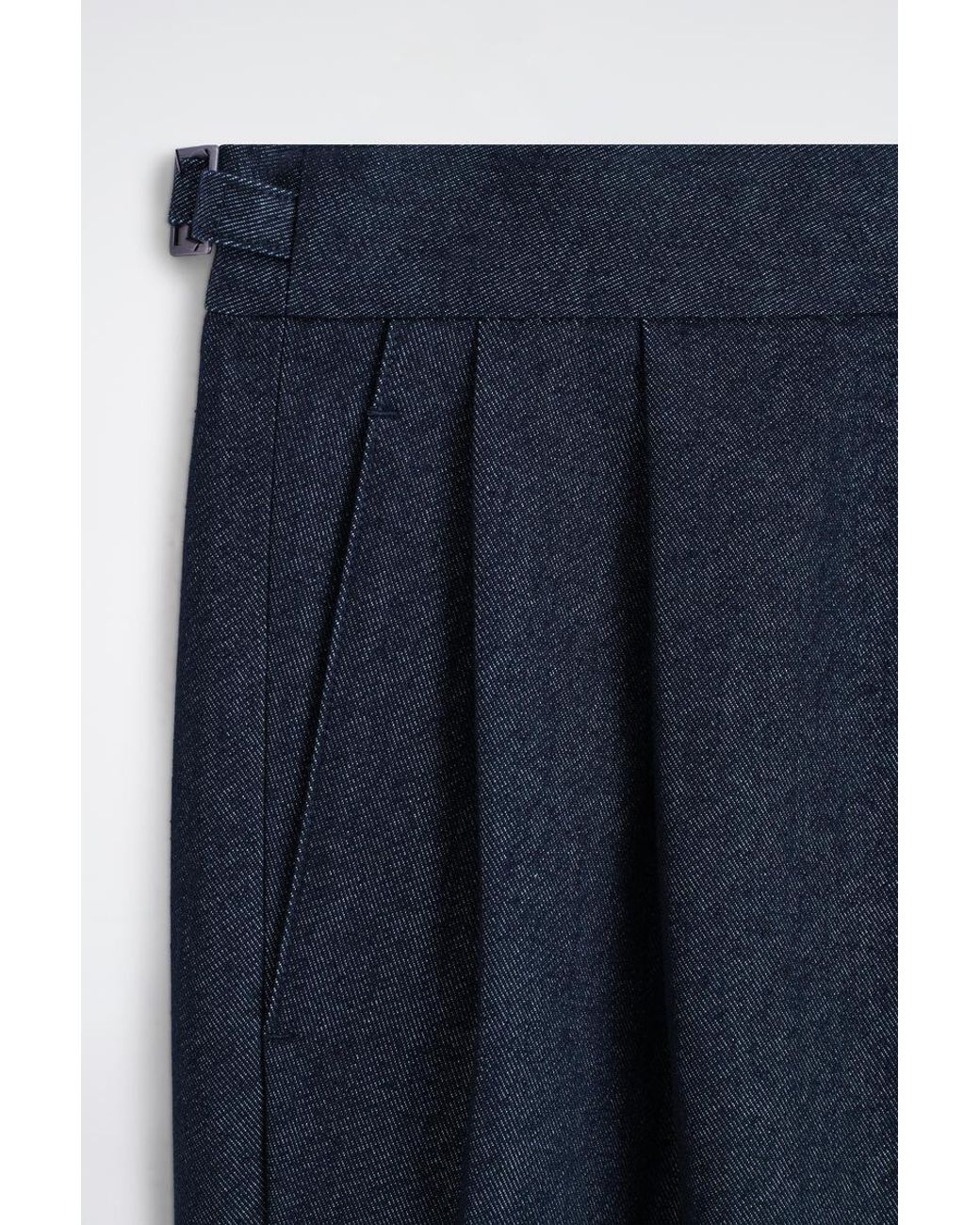 COS Blue Denim-Effect Relaxed-Fit Tapered Pants for men