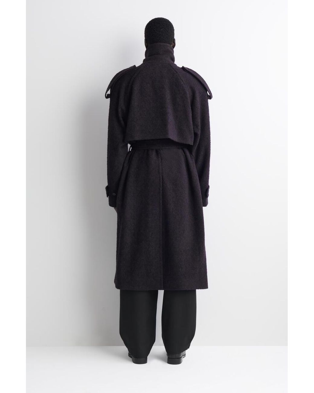 COS Blue Double-Faced Wool-Blend Herringbone Coat for men