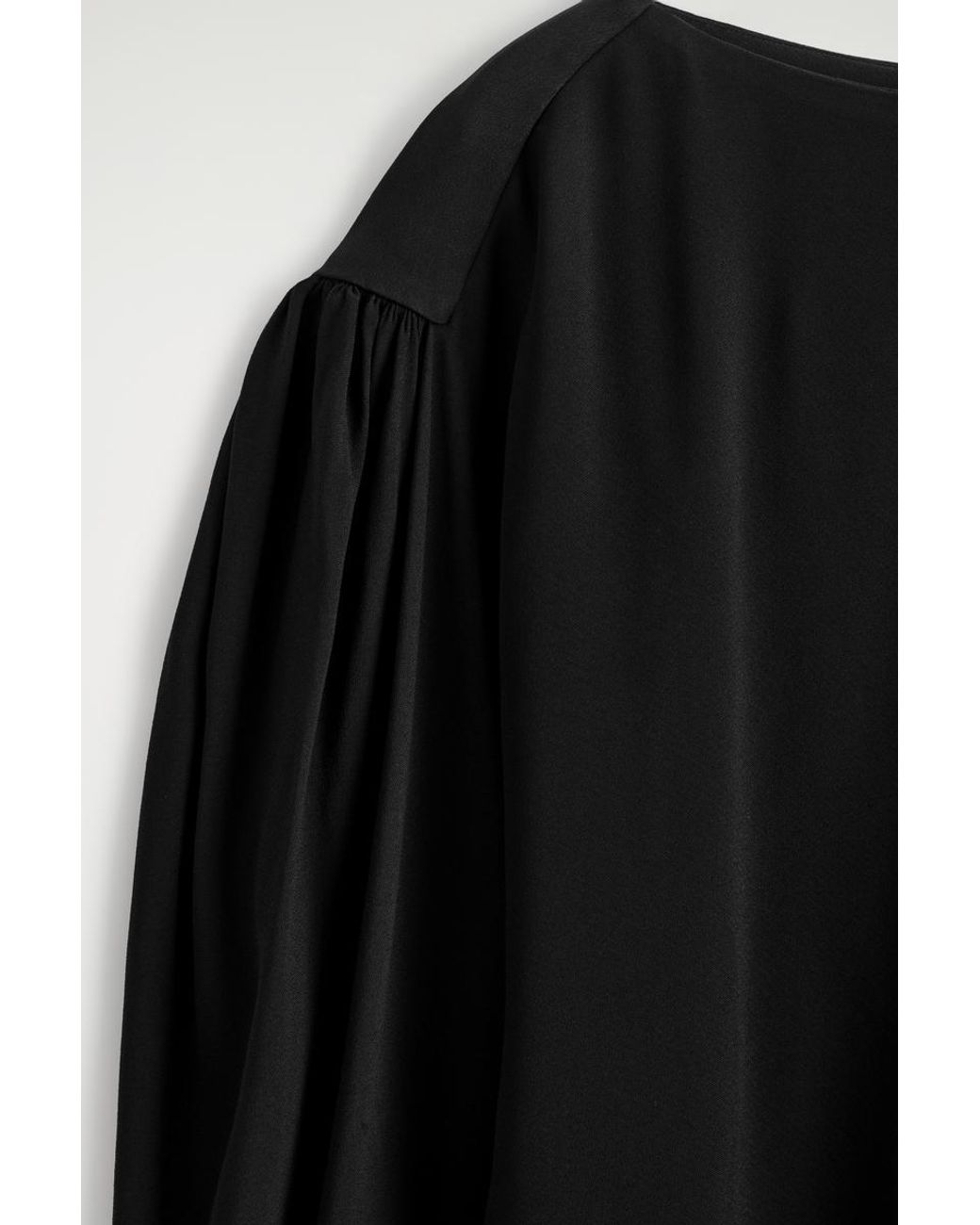 COS Black Voluminous Contrast-Panel Blouse
