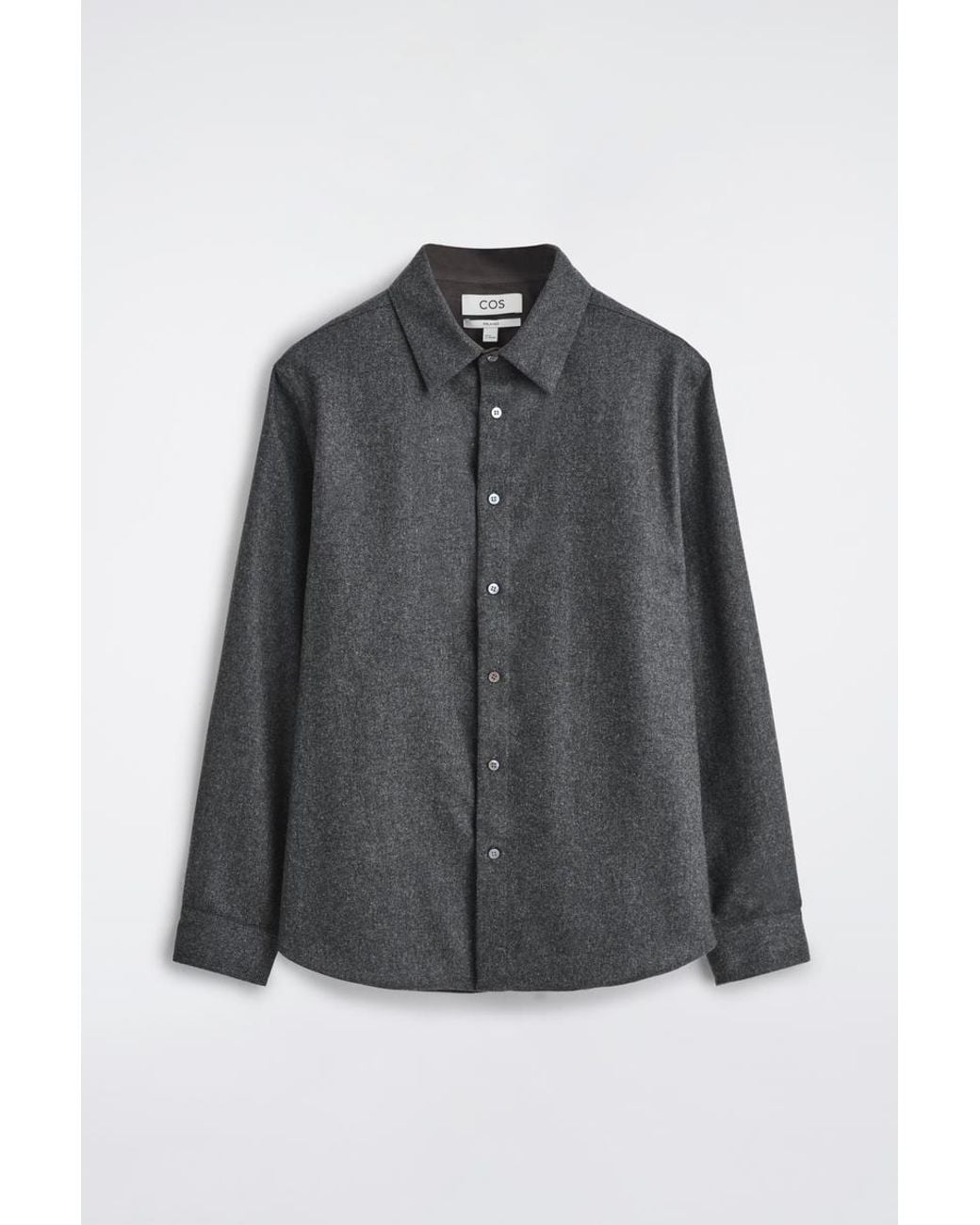 COS Black Relaxed Wool-Flannel Shirt for men