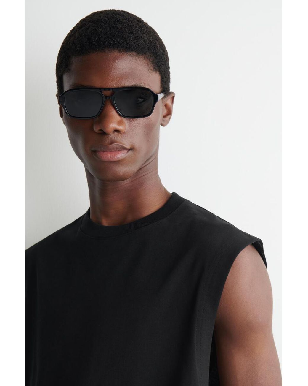 COS Black Relaxed Cotton-crepe Vest for men
