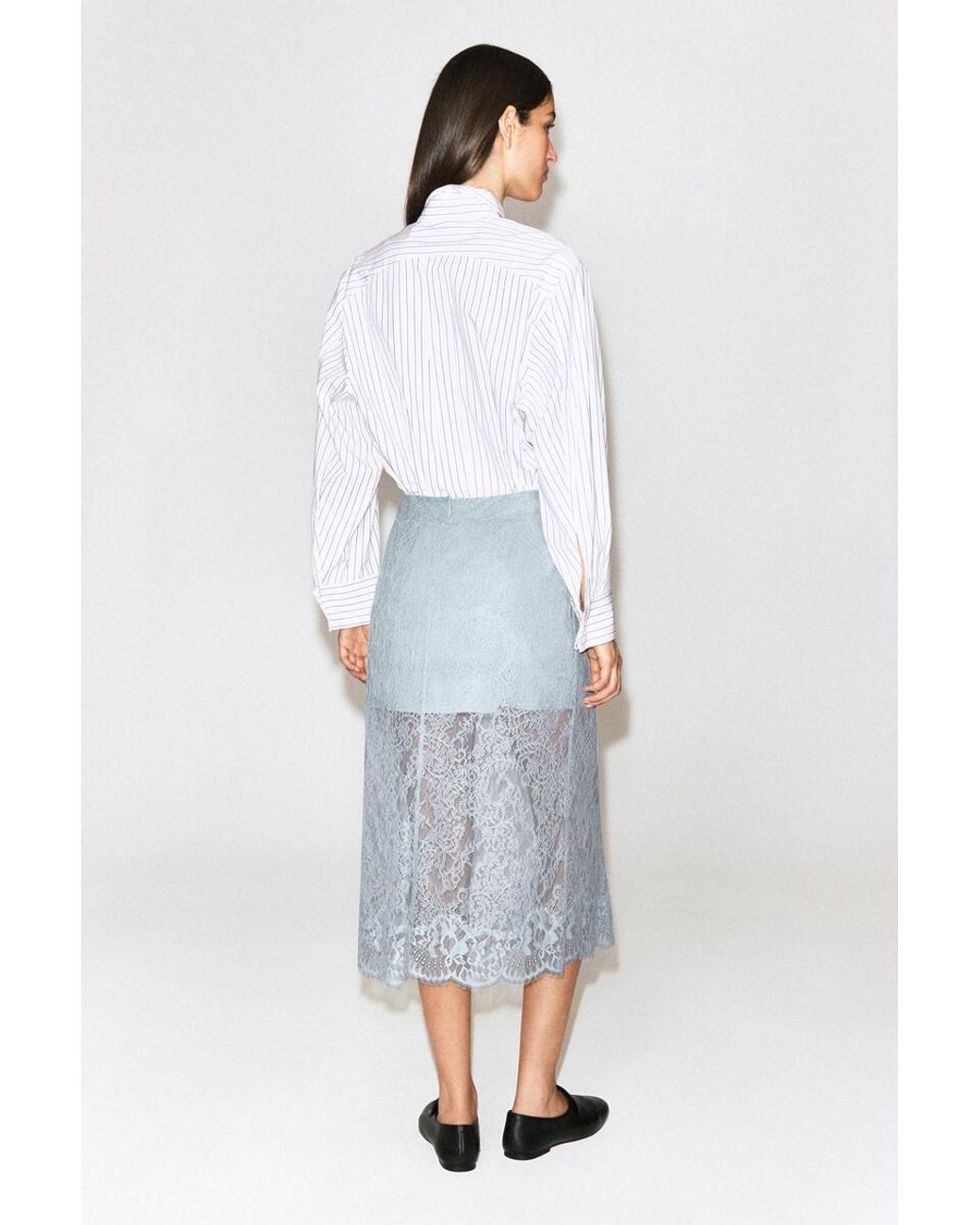COS Blue Lace Midi Skirt