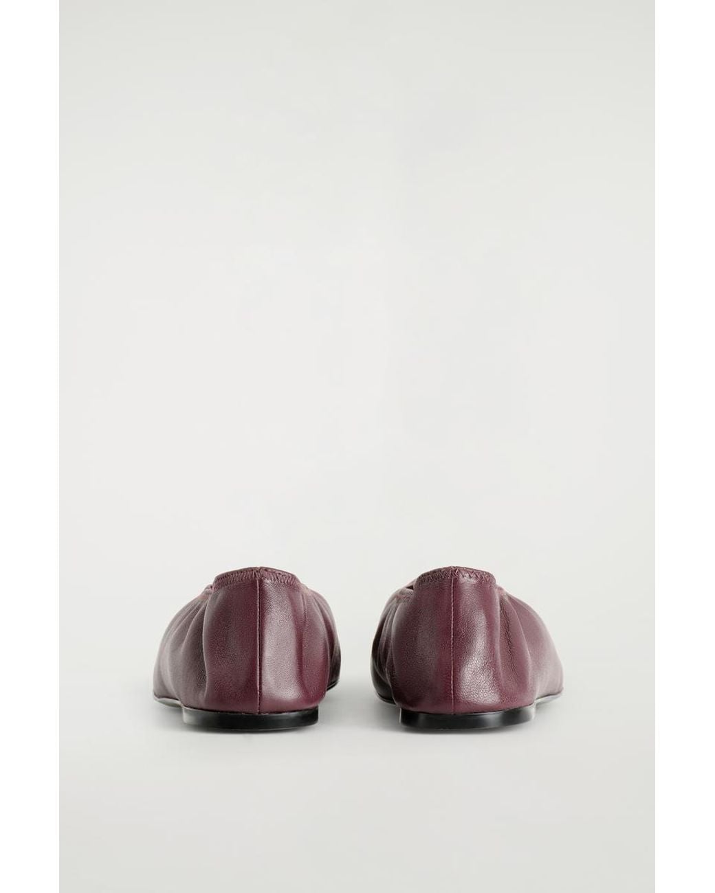 COS Red Minimal Leather Ballet Flats