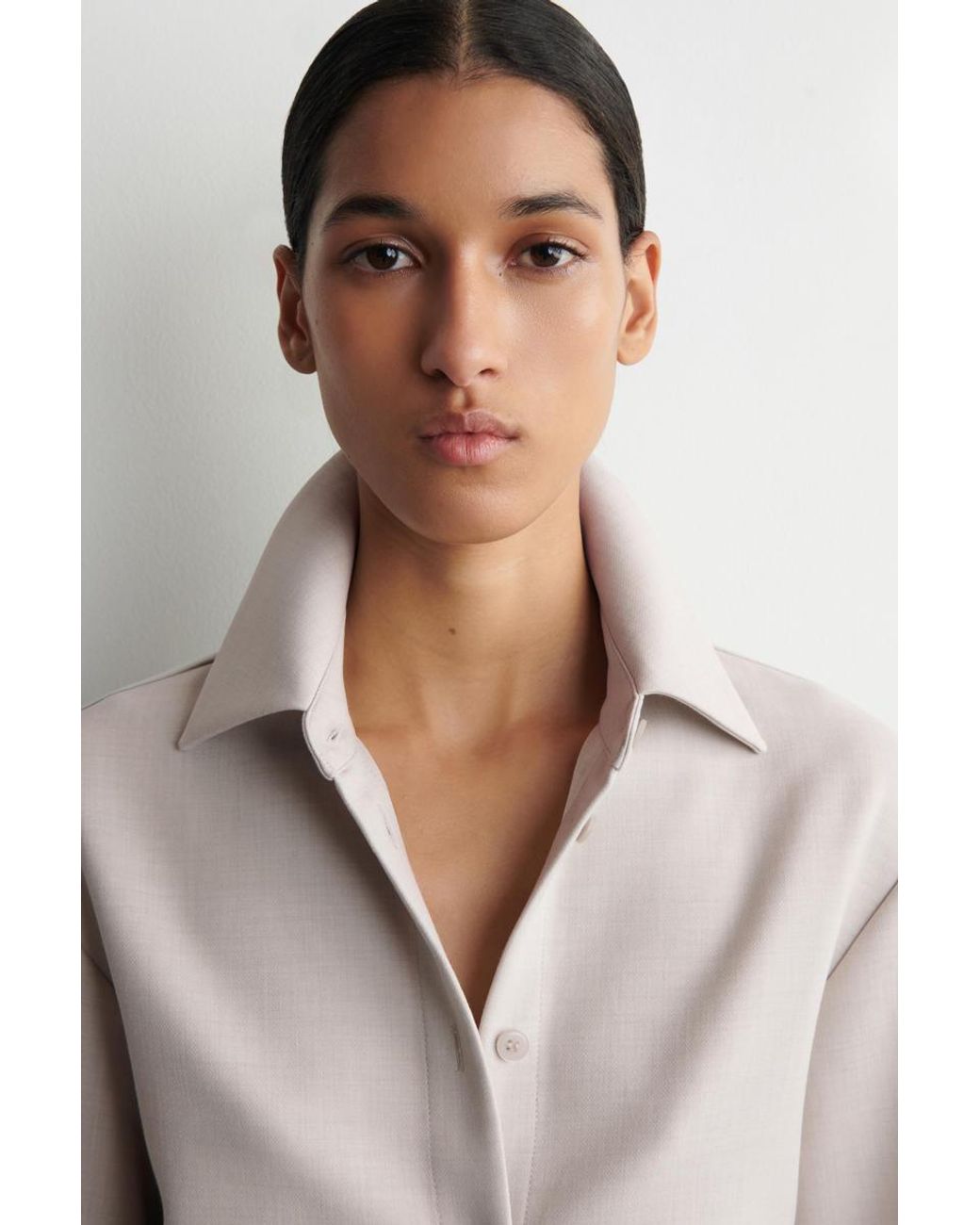 COS Gray Slim Sculpted Shirt