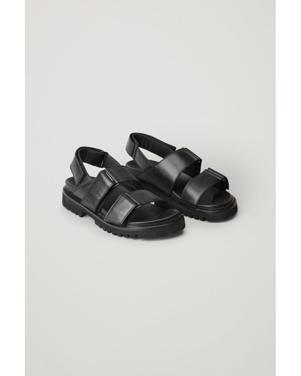 COS Women's Black Chunky Leather Sandals