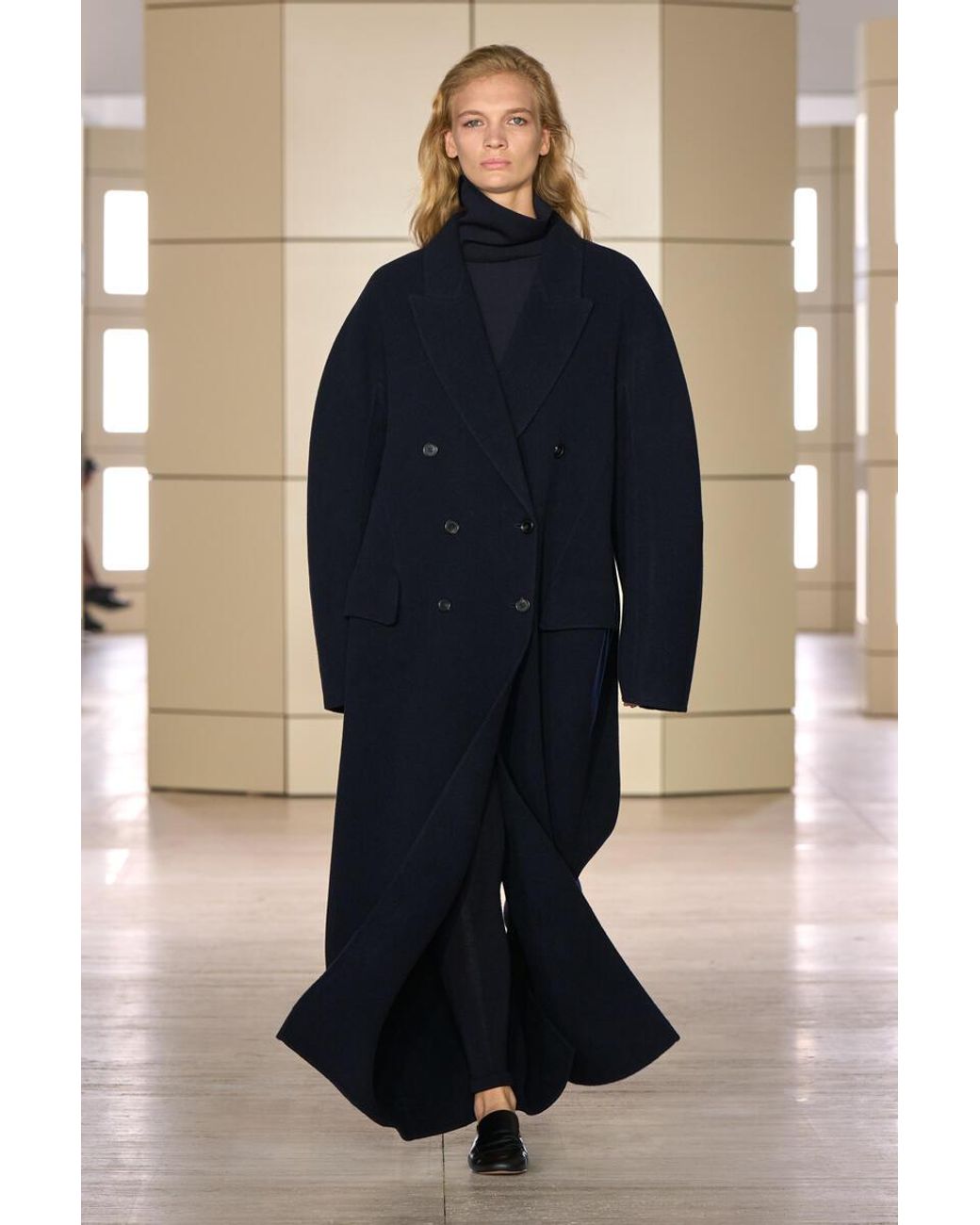 COS Black Tailored Double-Faced Wool Long Coat