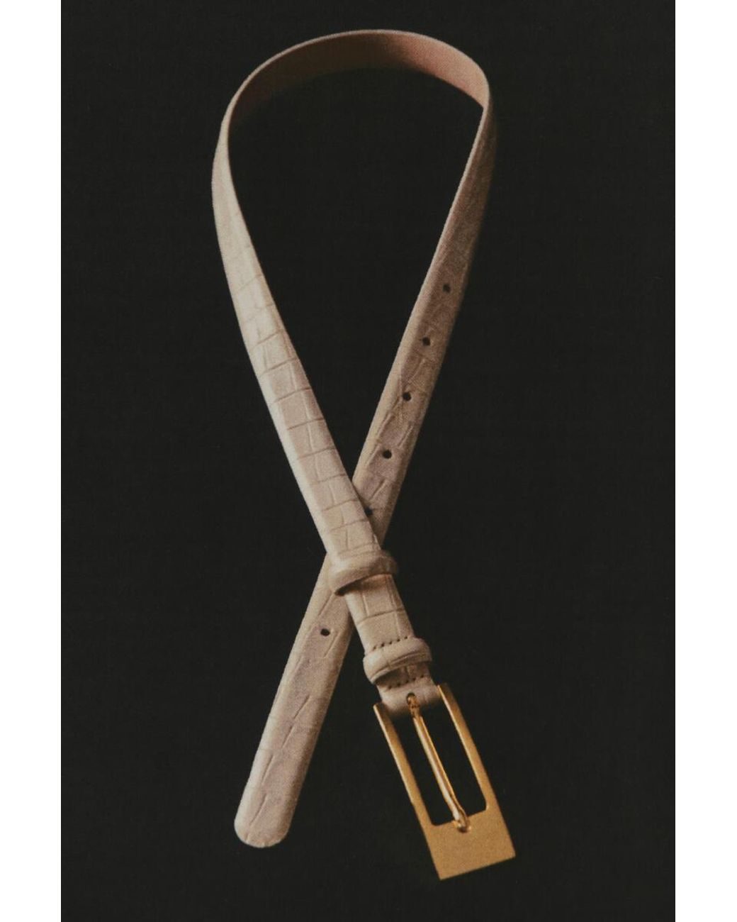 COS Natural Elongated-Buckle Leather Belt