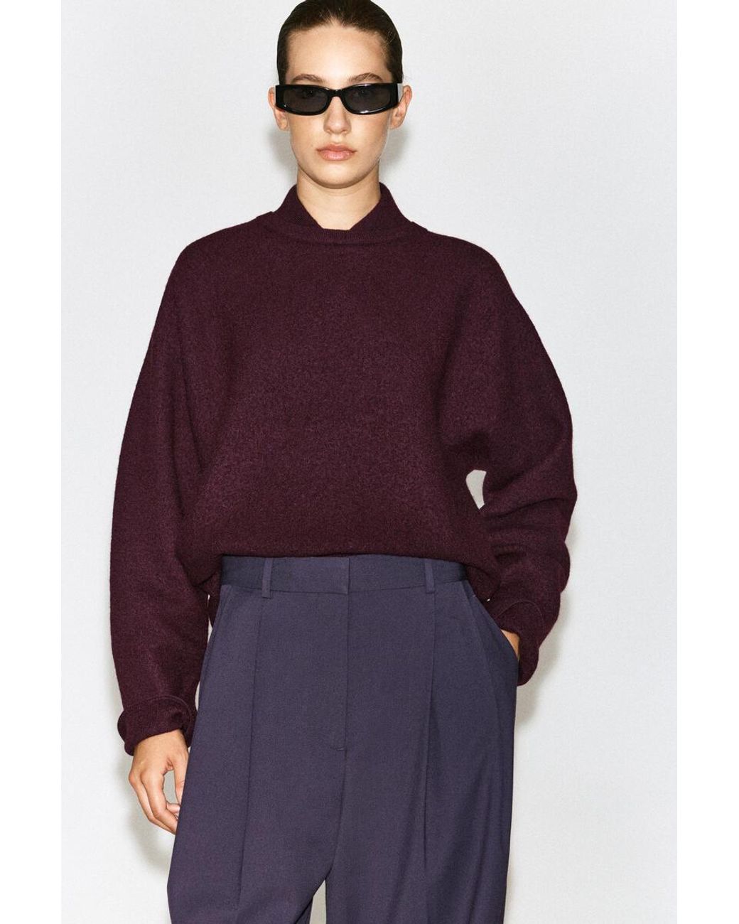 COS Purple Pleated Balloon Trousers