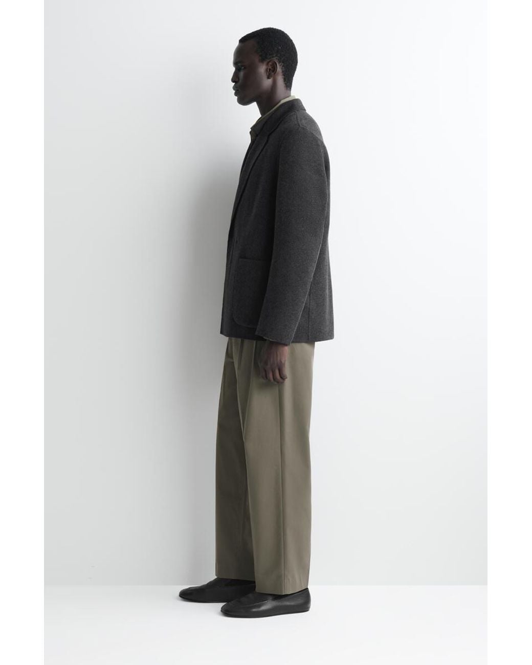 COS Black Unstructured Double-Faced Wool-Blend Blazer for men
