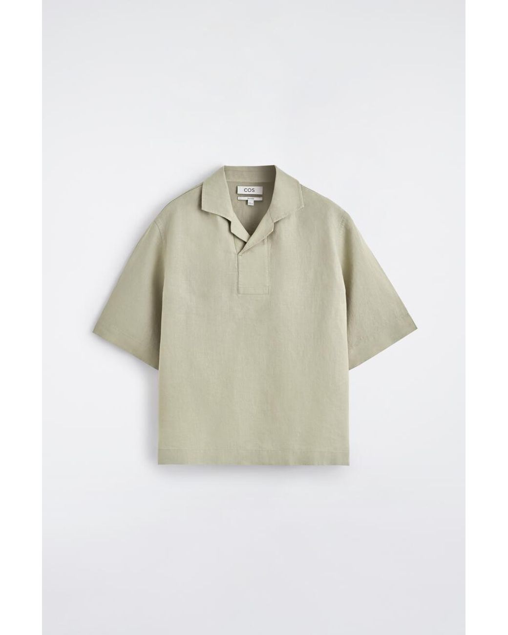 COS Natural Linen Popover Shirt for men