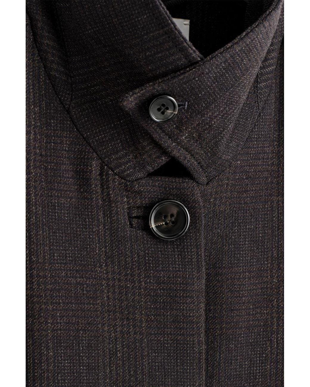 COS Black Wool-Blend Long Trench Coat