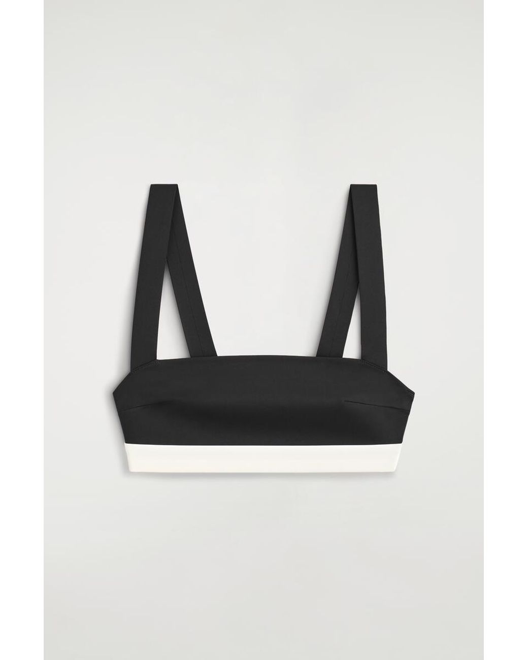 COS Black Colour-Block Scuba Bikini Top