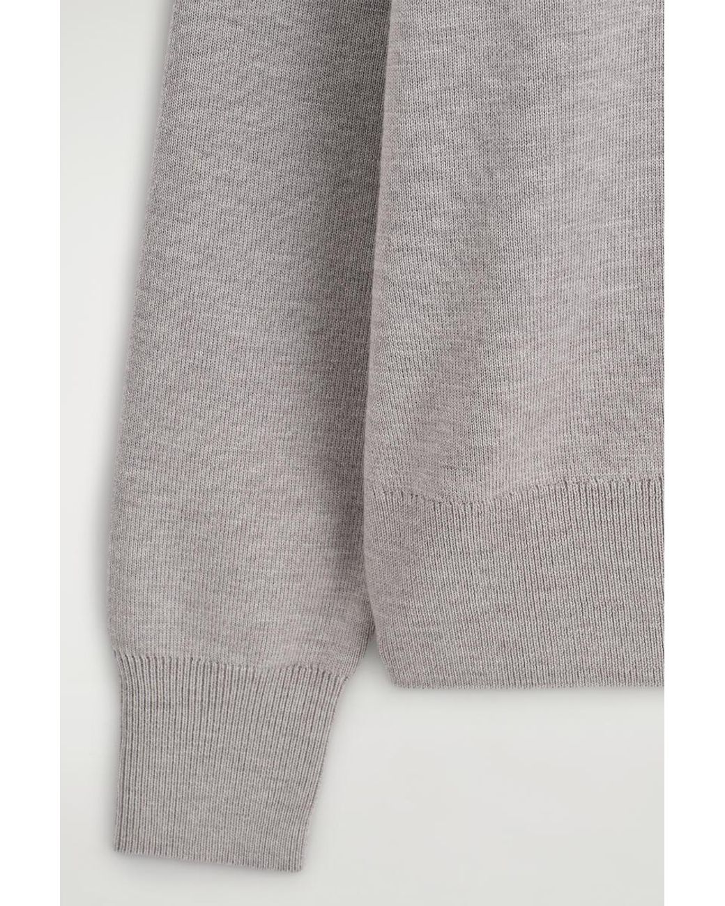 COS Gray Merino Wool Roll-Neck Sweater