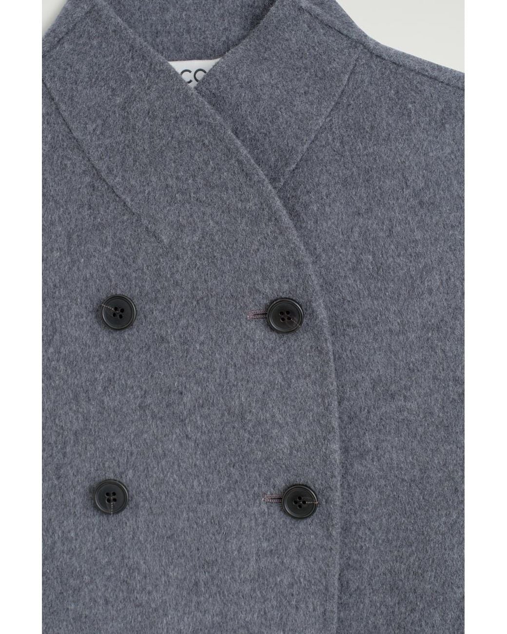 COS Blue Double-Faced Wool-Blend Mini Dress