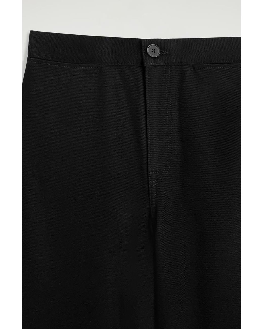 COS Black Cropped Wide-Leg Denim Trousers