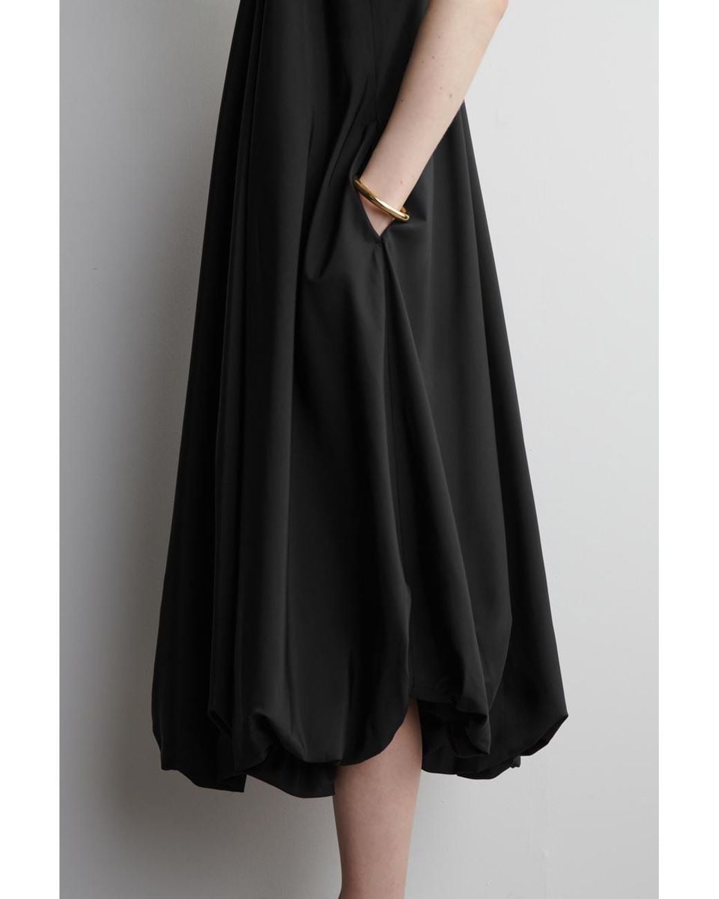 COS Bubble-Hem Midi Dress in Black | Lyst