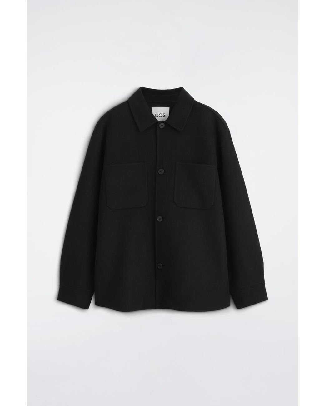 COS Black Double-Faced Wool Overshirt for men