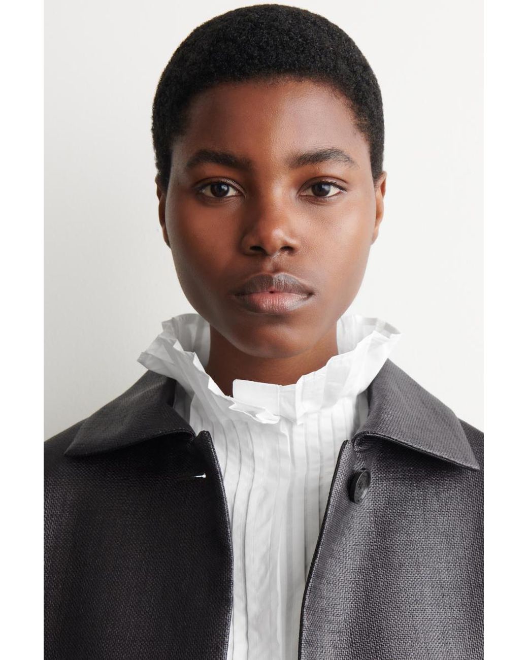 COS White Pintucked Cotton Blouse