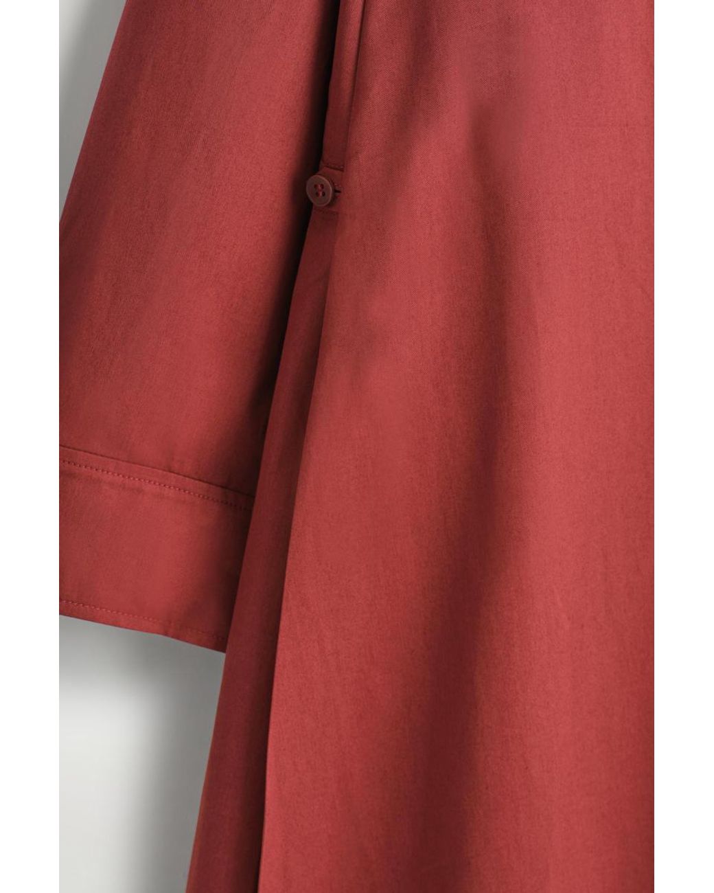 cos a line poplin shirt dress A-Line Long Sleeves Satin Wedding Dresses Deep V Neck main image 1