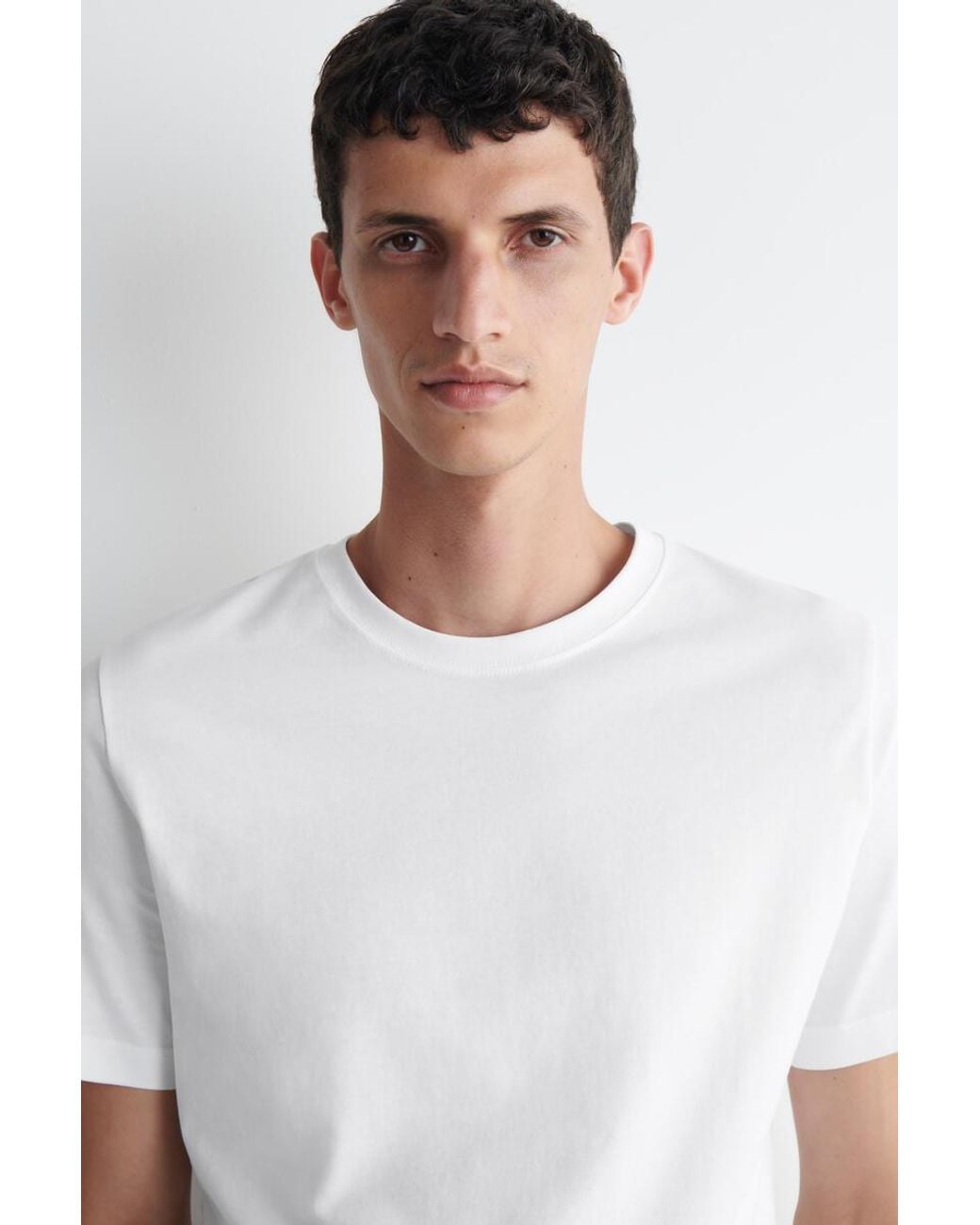 COS White Regular-Fit Cotton T-Shirt for men