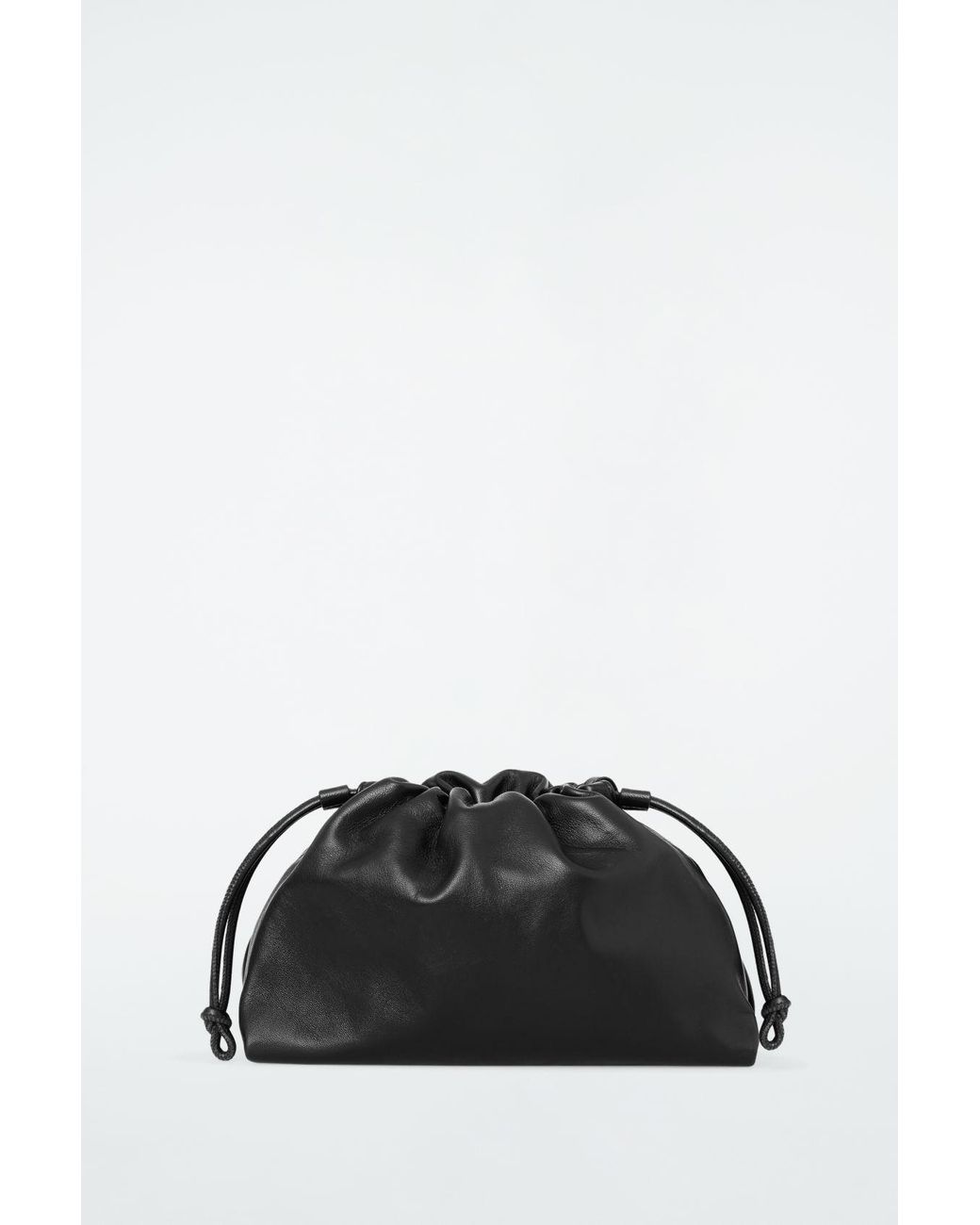 COS Mini Cavatelli Clutch Bag - Leather in Black | Lyst