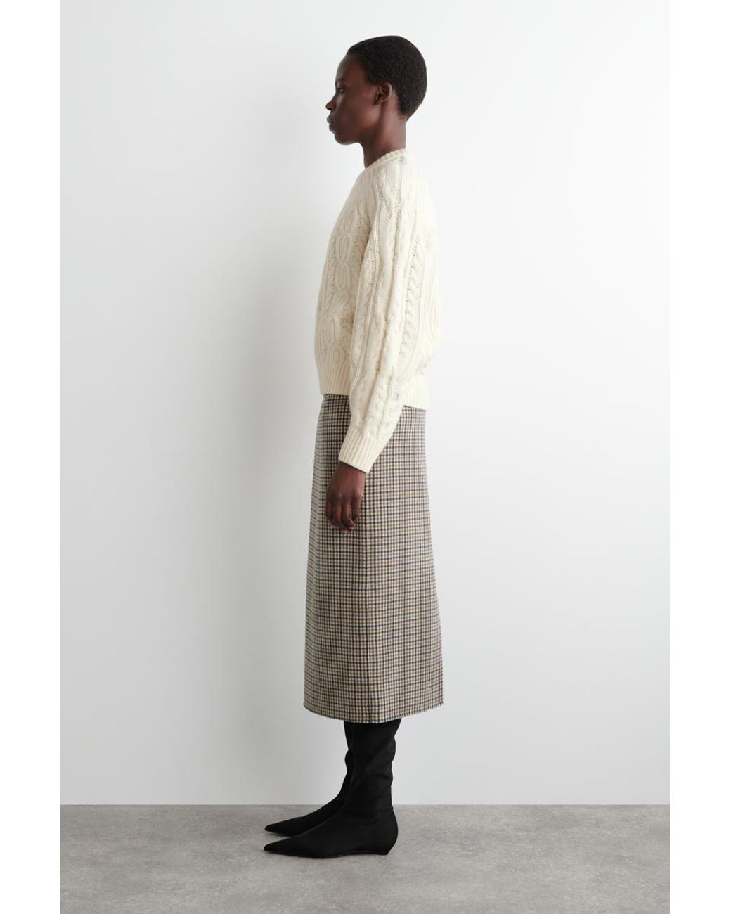 COS Natural Cable-Knit Wool-Cashmere Sweater