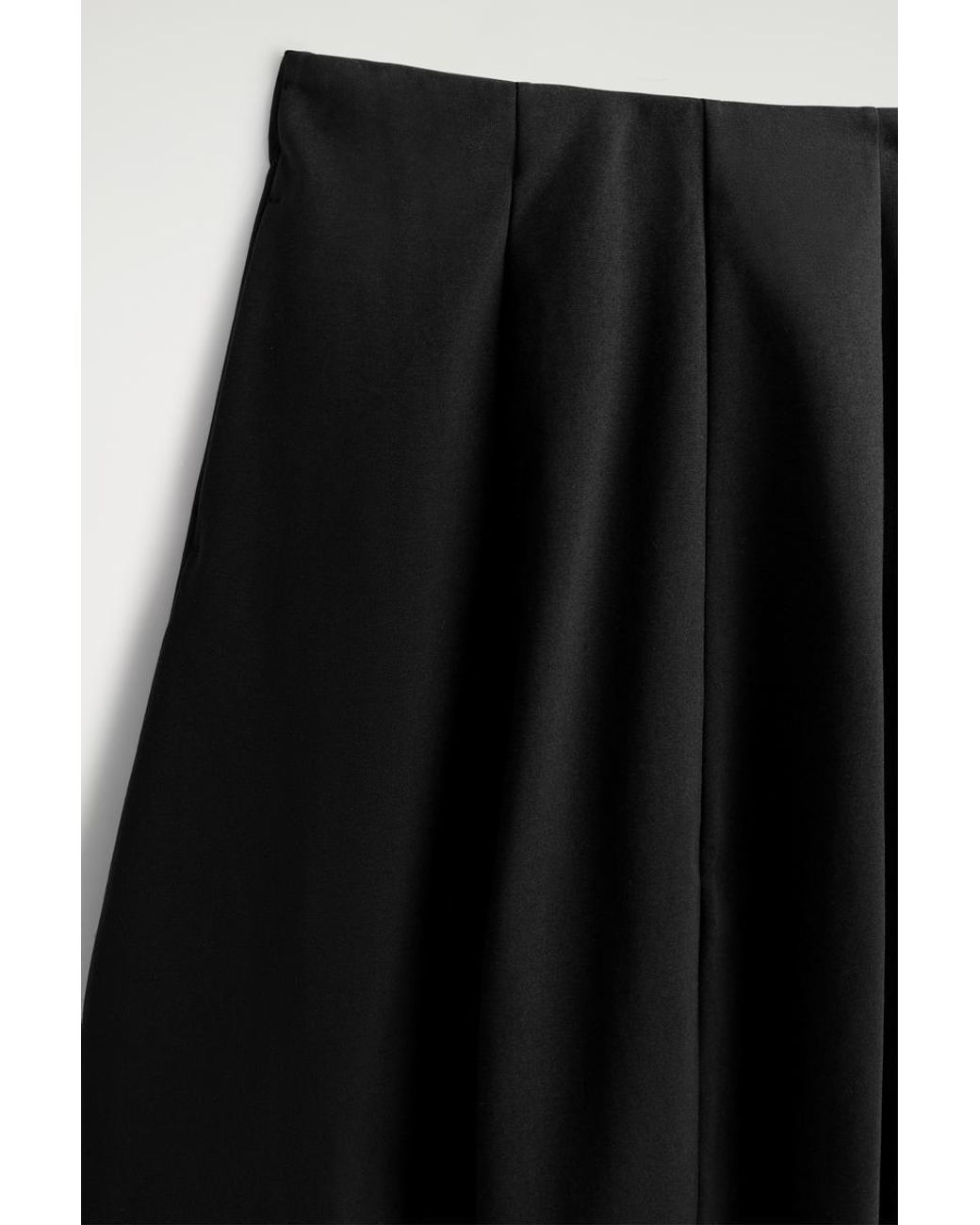 COS Black Sculptural Jersey Midi Skirt