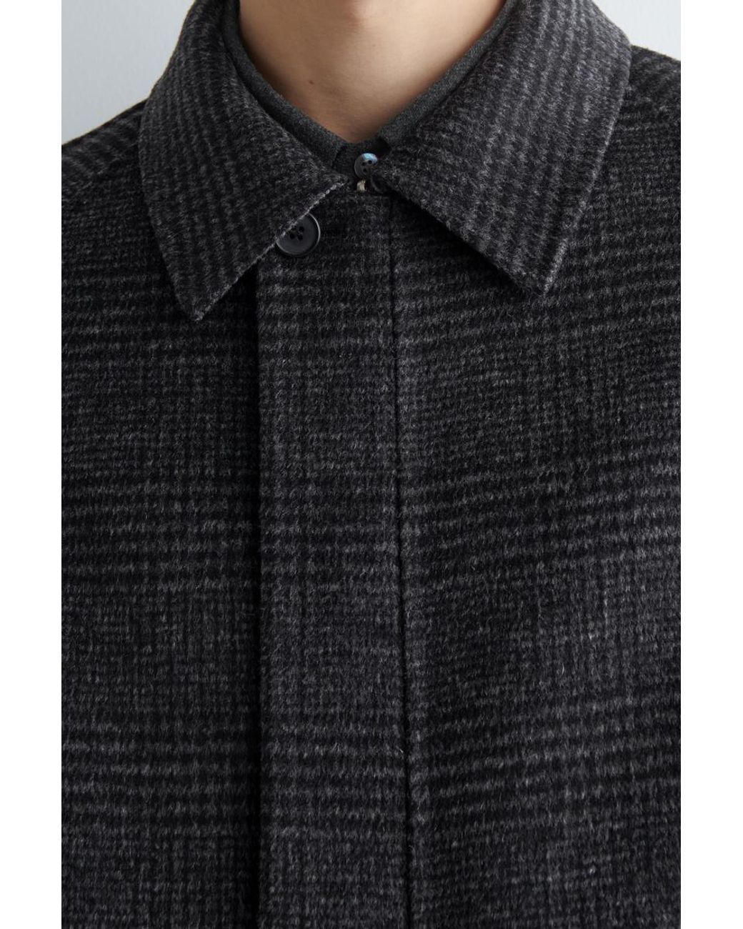 COS Black Reversible Checked Herringbone Wool Jacket for men