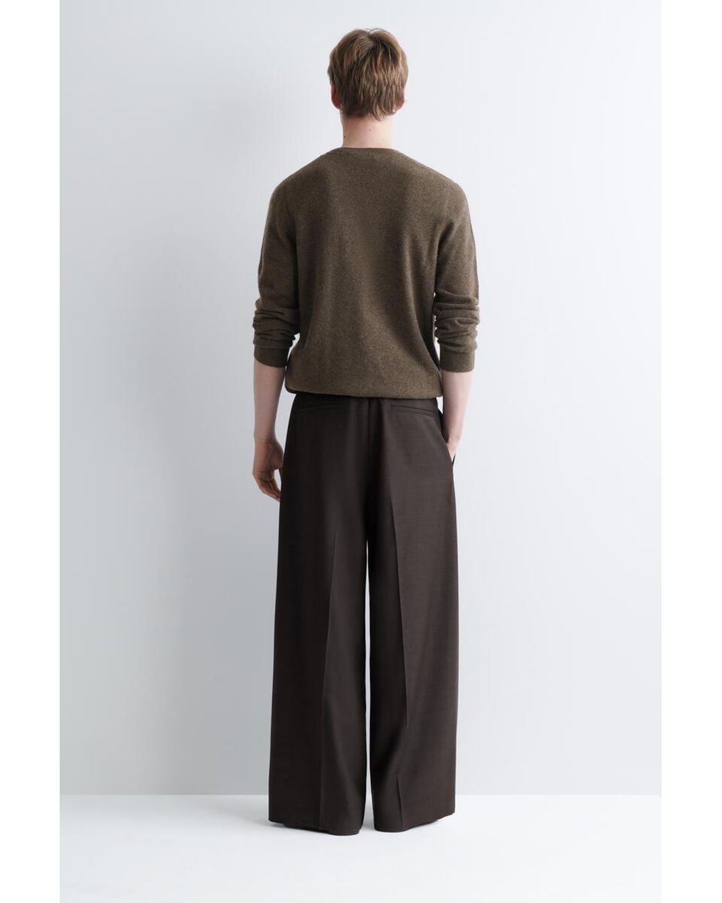 COS Gray Pleated Relaxed-Fit Wide-Leg Pants for men