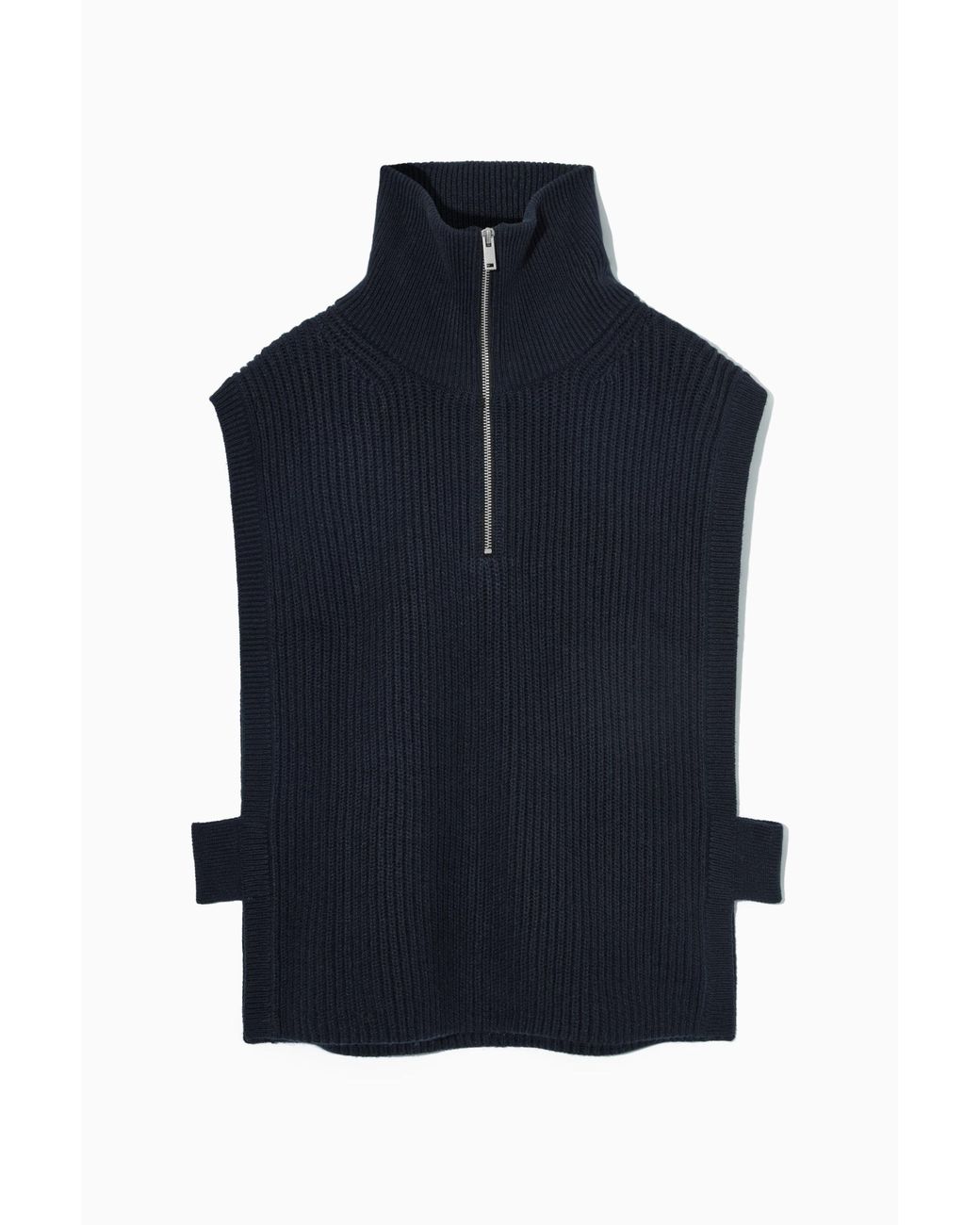 cos-Blue-Zip-front-Knitted-
