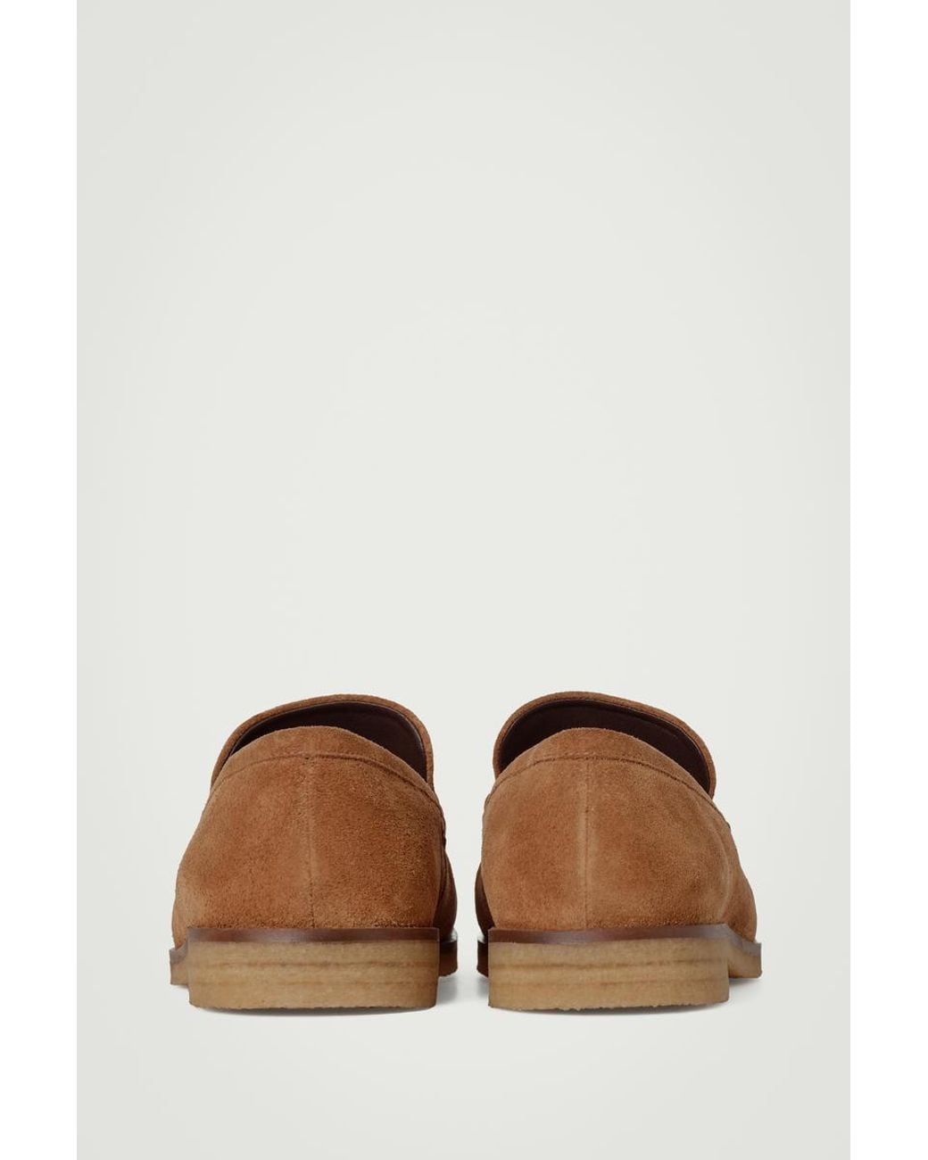 COS Brown Gathered Suede Loafers for men