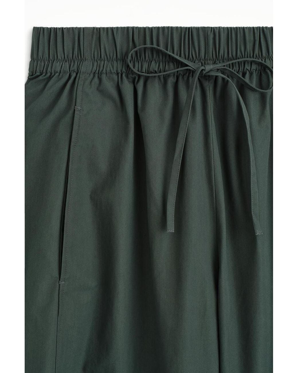 COS Green Elasticated Barrel-Leg Trousers