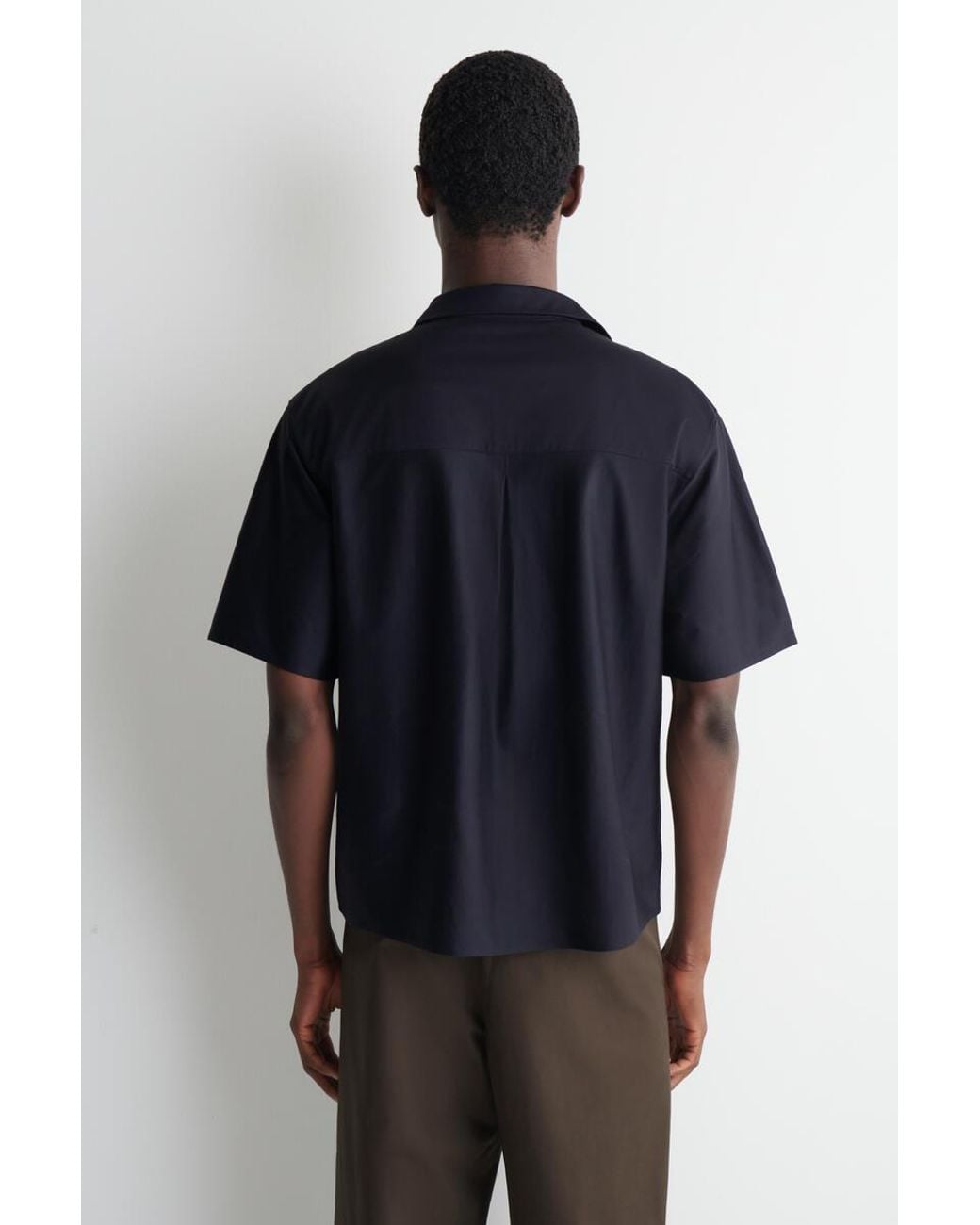 COS Blue Striped Cotton Jacquard Shirt for men