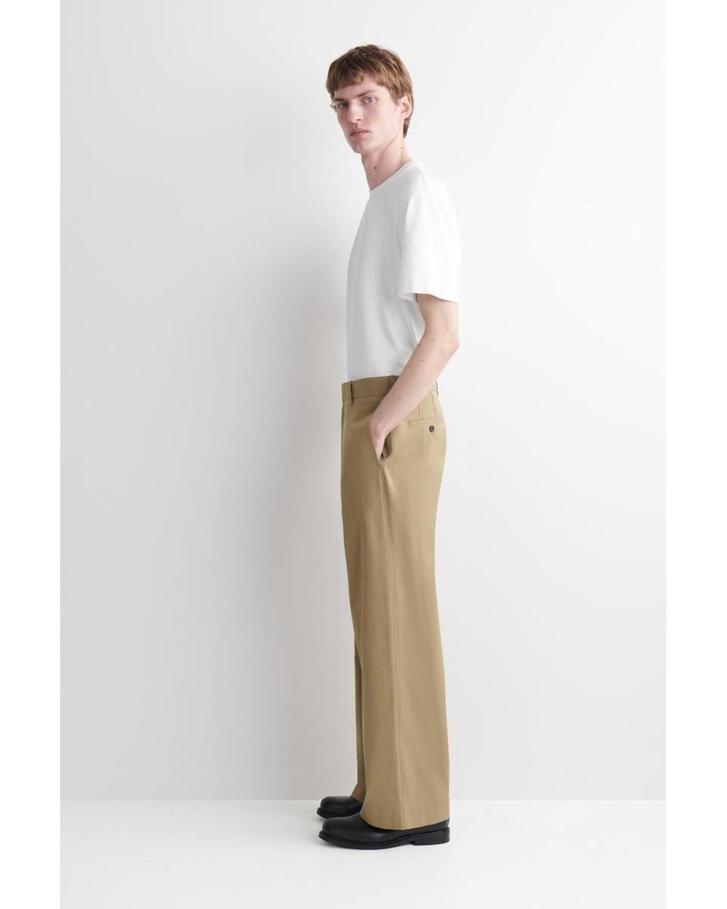COS Natural Cotton Wide-Leg Chinos for men