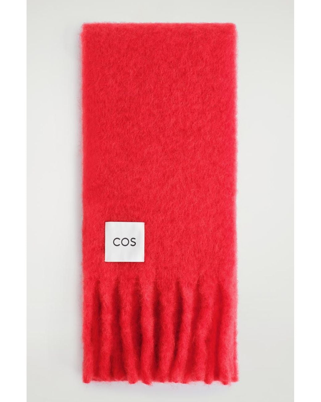 COS Pink Fringed Brushed-mohair Scarf
