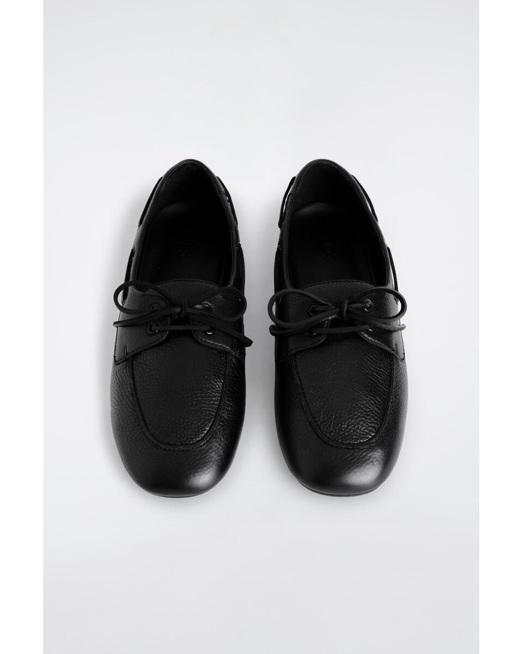 COS White Leather Moccasin Driving Shoes for men