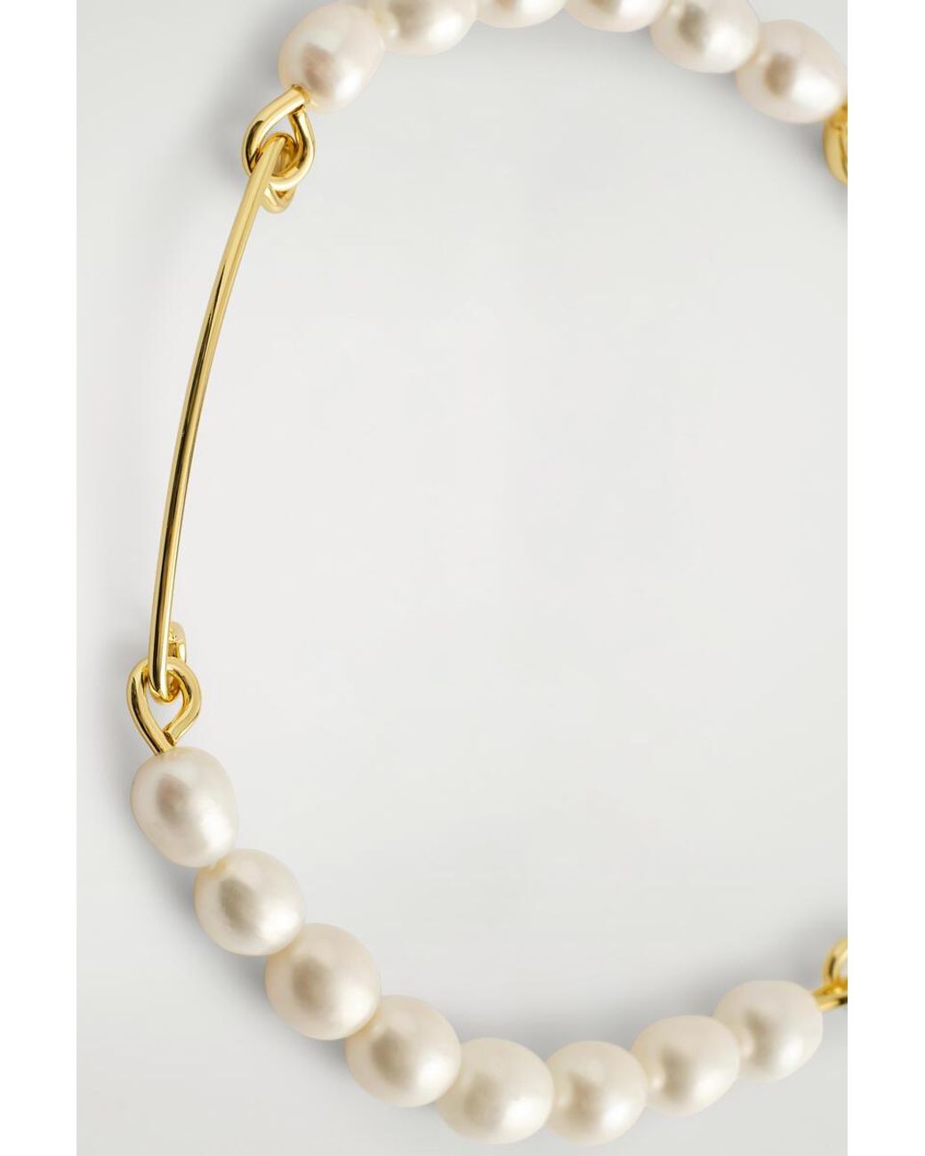 COS Metallic Freshwater Pearl Cuff Necklace