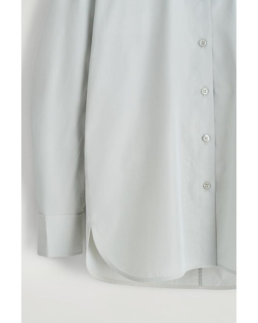 COS Gray Rounded Pima Cotton Shirt
