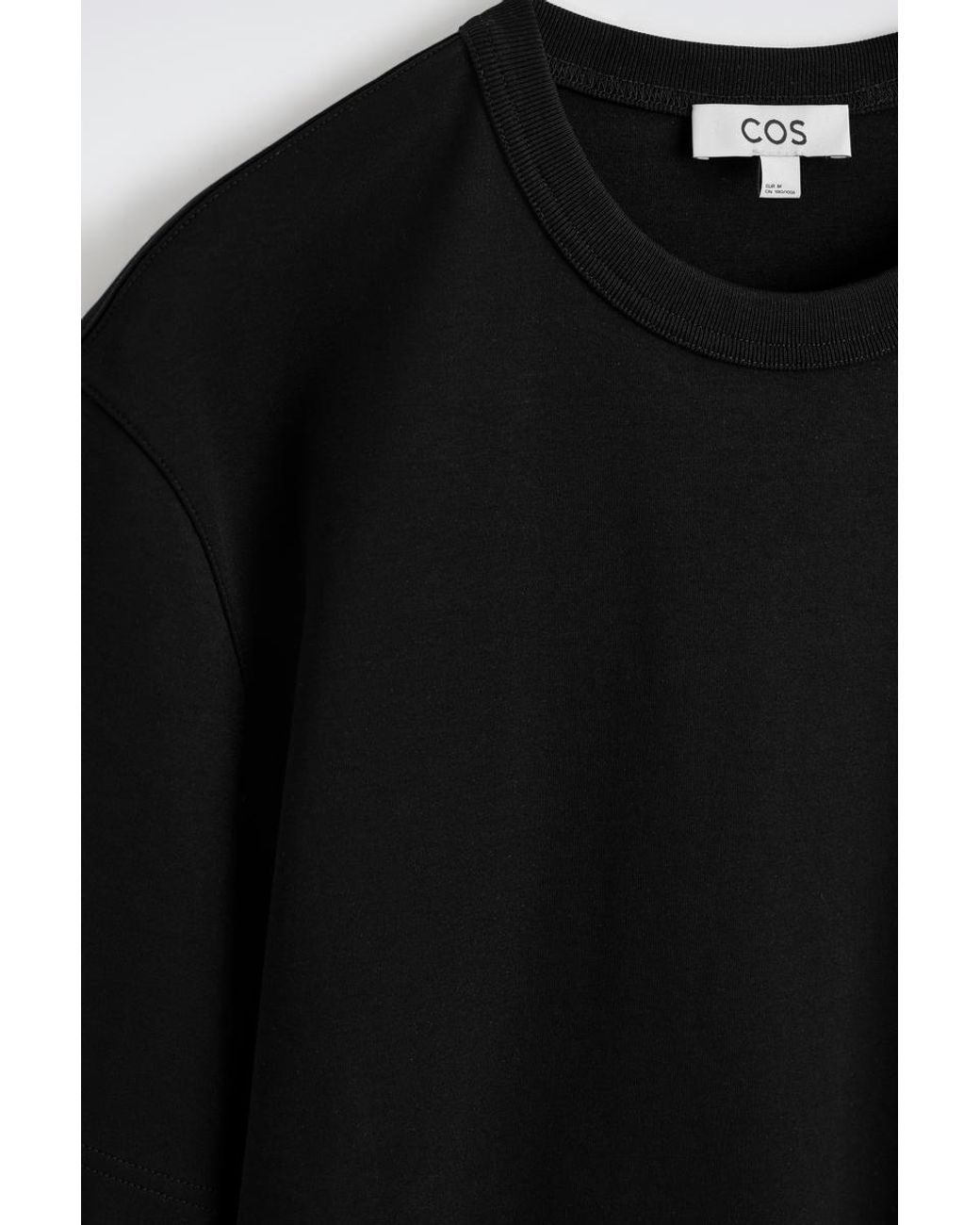 COS Black Interlock Cotton Crew-Neck T-Shirt for men