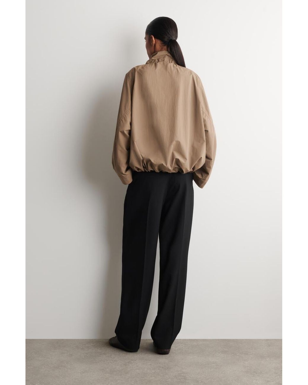 COS Natural Nylon Funnel-Neck Jacket