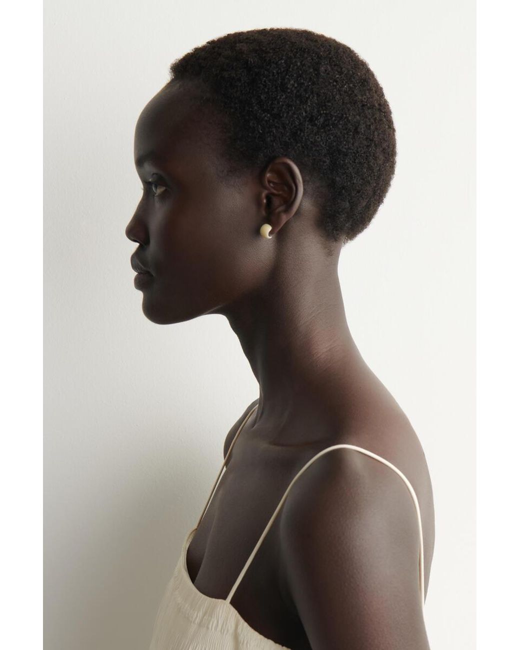 COS Yellow Mini Half-Hoop Earrings