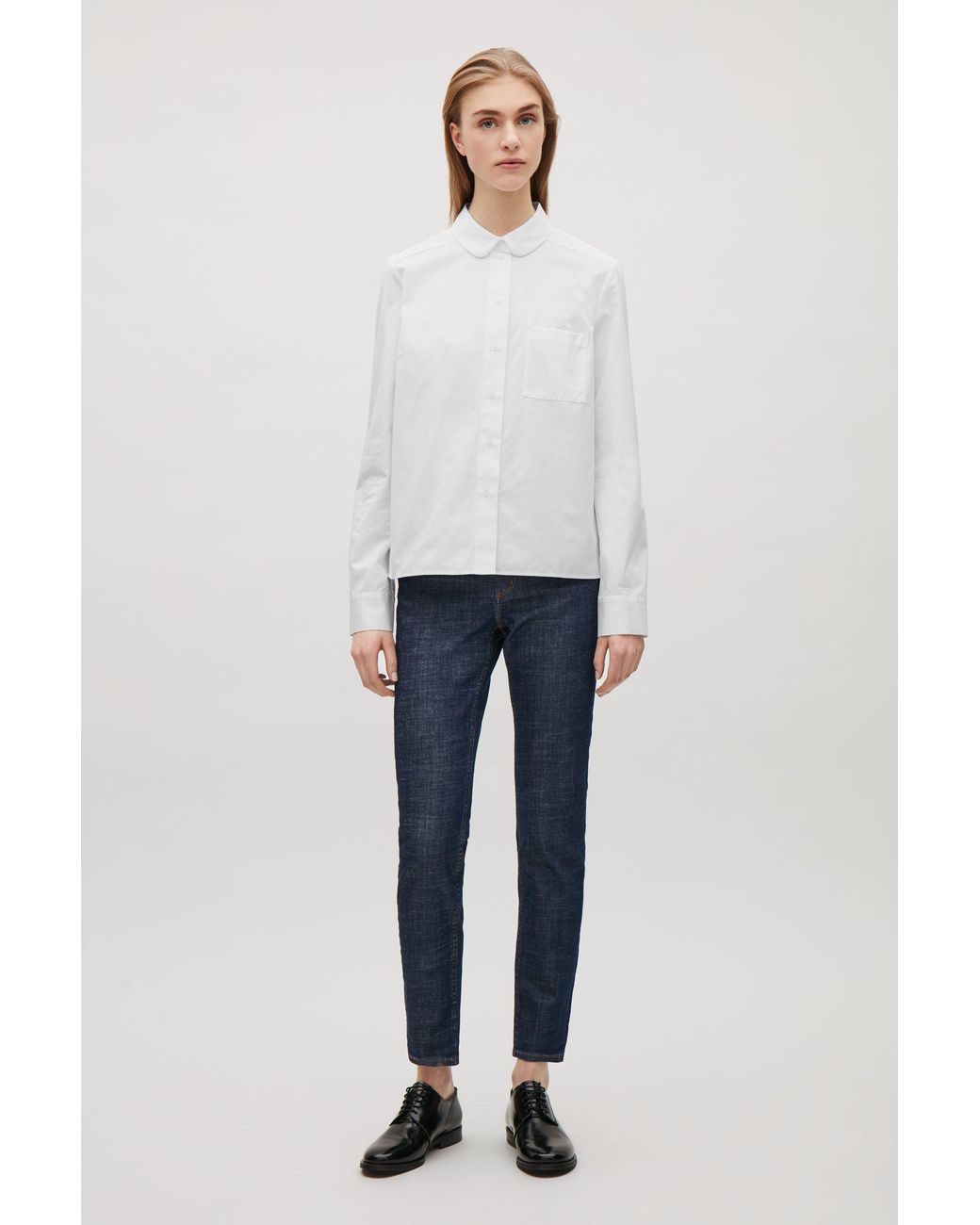 トップス round collar shirt COS Round-collar Shirt in White | Lyst