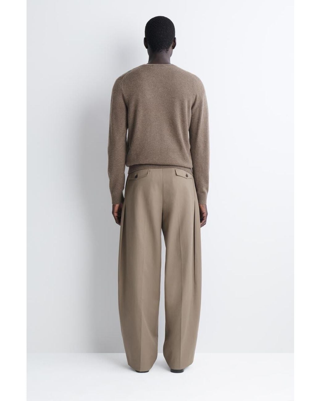 COS Natural Wool-Cotton Relaxed-Fit Wide-Leg Trousers for men